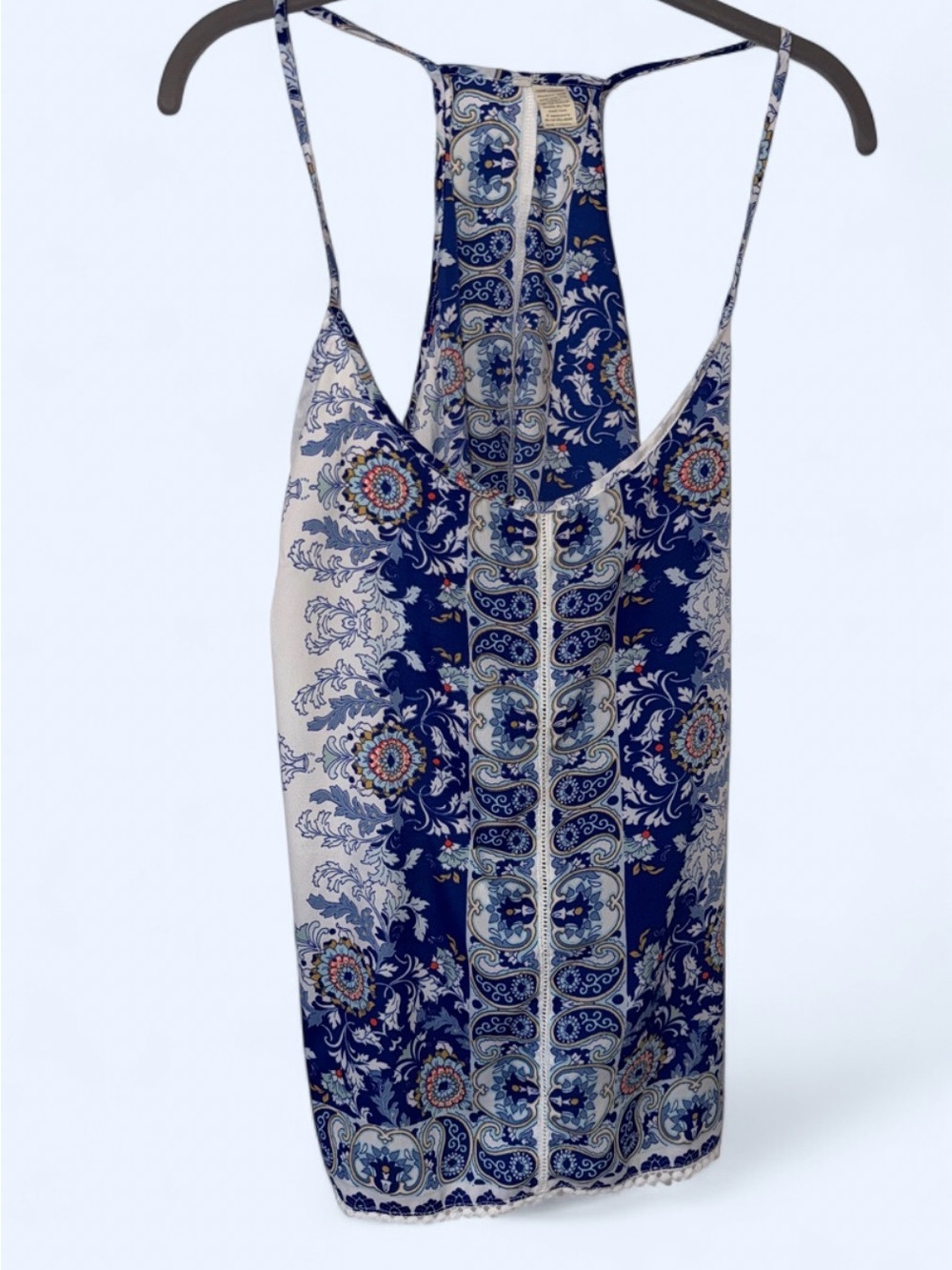 Blue Floral Paisley Racerback Tank Top - Unbranded